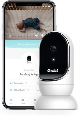 Owlet Cam Smart Video Baby Monitor Stream 1080p HD Video with Night Vision, 4X Zoom, Wide Angle View, with Sound and Motion Notifications