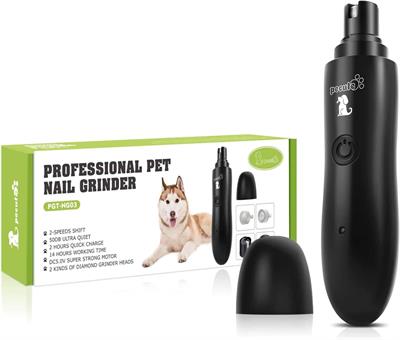 Pecute Dog Nail Grinder Professional Quiet 2-Speed Motor Rechargeable Electric Dog Nail Trimmer