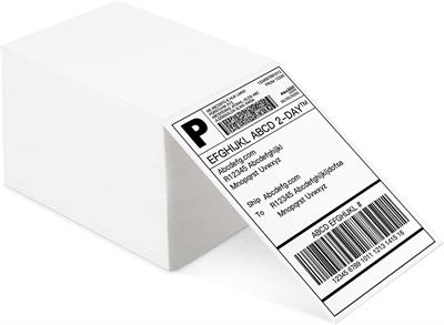 POLONO 4"x6" Direct Thermal Shipping Label (Pack of 500), Perforated Leporello Label, Compatible with Label Printers MUNBYN, Roller Blind, IDPRT SP410, POLONO PL60