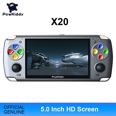 POWKIDDY X20 32GB 3000 Games 5 inch IPS RK3128 Linux Retro Video Handheld Game Console for PS1 CPS FC GBA MD SFC Game Player