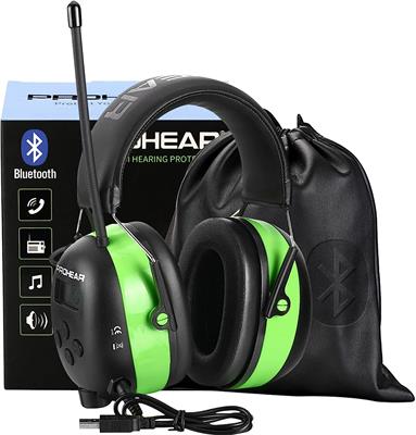 PROHEAR Noise Reduction Safety Earmuffs 5.1 Bluetooth Hearing Protection AM FM Radio Headphones with Rechargeable Battery