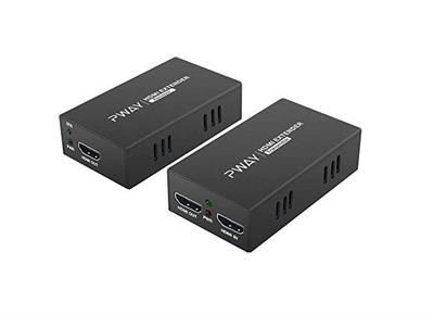 Pway HDMI Extender 195ft/60m Transmission Over Ethernet Single Cat5e/6/7 Full HD 1080P Support IR Control Loop Out 3D EDID Function HT225PIR