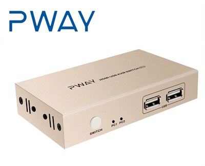 PWAY KVM Switch HDMI 2 Port,4K@30Hz, with USB and HDMI Cables, Support Wireless Keyboard and Mouse