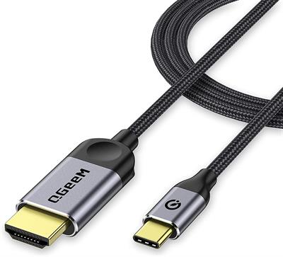 QGeeM USB C to HDMI Cable 4ft, USB Type C to HDMI Cable 4k Thunderbolt 3