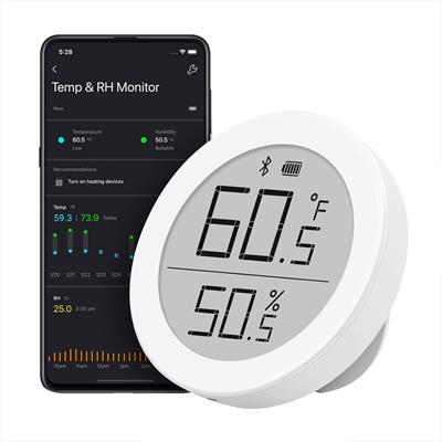 Qingping Digital Bluetooth Thermometer Hygrometer, Accurate Temperature Humidity Monitor, Indoor Smart Temperature Sensor and Humidity Gauge with E Ink Display