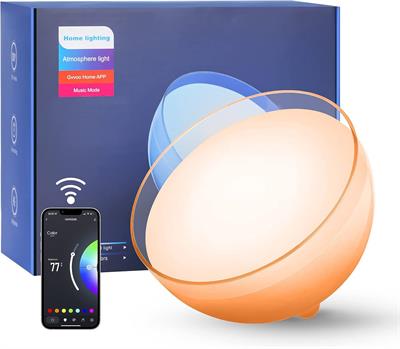 Smart Table Lamp for Living Room, WiFi Bluetooth Portable Light, Rechargeable RGBWW Led Dimmable Bedside Lamp, App Control Compatible with Alexa and Google Assistant Night Light for Bedroom
