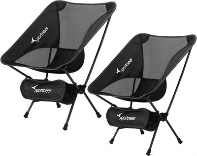 Sportneer Camping Portable Folding Chair Ultralight Small with Carry Bag Picnic, Camping, Outdoor, Hiking, 2 Pieces