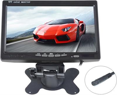 Stand-Alone  7 Inch Tft-LCD Car Monitor 2 Video Input Car Rearview Headrest Monitor DVD VCR Monitor with Remote and Stand