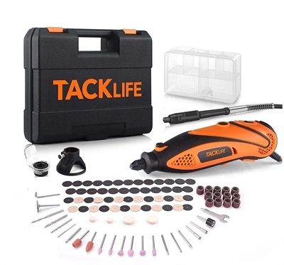 TACKLIFE Rotary Tool Kit With Upgraded MultiPro_Keyless Chuck Versatile Accessories And 4 Attachments And Carrying Case Multi-Functional - RTD35ACL