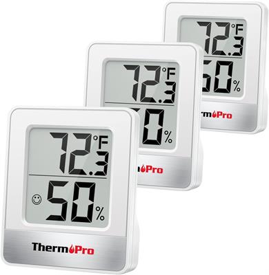 ThermoPro TP49 Digital Hygrometer Indoor Thermometer Humidity Meter 3 Pack