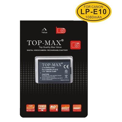 TOP-MAX High Capacity LP-E10 Li-ion Battery for Canon