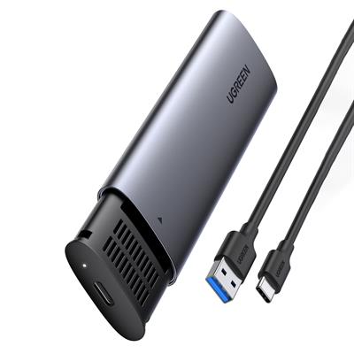 Ugreen SSD M2 Hard Drive Enclosure Bay M.2 B-Key SATA 3.0 5Gbps Gray + USB Type C Cable (CM400)