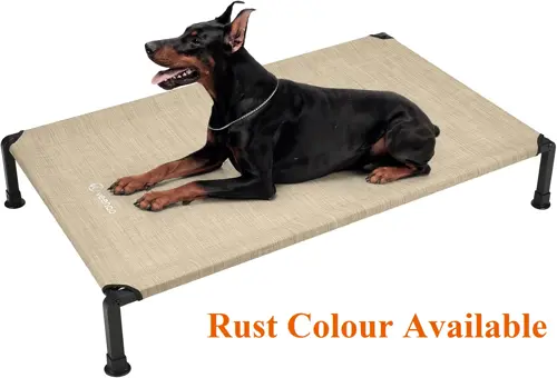 Veehoo Outdoor Elevated Dog Cot Bed with No-Slip Feet 45"x33" (Rust Color)
