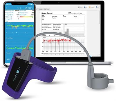 Viatom Wrist Pulse Oximeter, Sleep Oxygen Monitor Tracking Overnight Oxygen Saturation, Smart Vibration Alarm for CPAP Machine