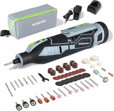 WORKPRO 12V Cordless Rotary Tool Kit 5 Variable Speeds 114 Easy Change Accessories, Craft Tool for Handmade and DIY
