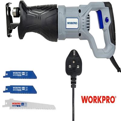 WORKPRO 710W Reciprocating Saw with 4 Saw Blades, Variable Speed, Stroke 20mm