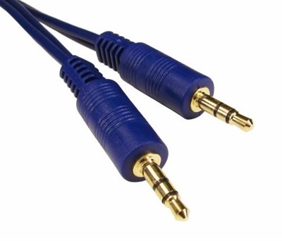15M Blue 3.5Mm Stereo Male To Male Cable
