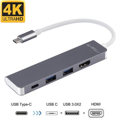 WU-MINGLU USB C HUB Adapter 4 in 1 Type C 3.1 to HDMI adaptor