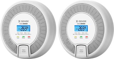 X-Sense Smoke Alarm Carbon Monoxide Alarm Detector CO03D-W 2-Pack