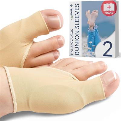 YOGAMEDIC Bunion Support Sleeve- Straighten Foot & Relieve Pain for Hallux Valgus, Plantars, Bunions, Broken Bones- Silicone Toe & Foot Protector, Flexible Corrector, Bunion Socks for Women, Men, S-M