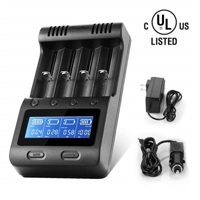 LCD Display Speedy Universal Battery Charger with Car Adapter