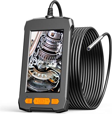 Zealtron 3.9mm Industrial Endoscope Camera 4.3'' IPS Screen Digital Borescope Inspection Camera wiht 6 Lights IP67 Waterproof Snake Sewer Camera with 16.5FT Semi-Rigid Cable