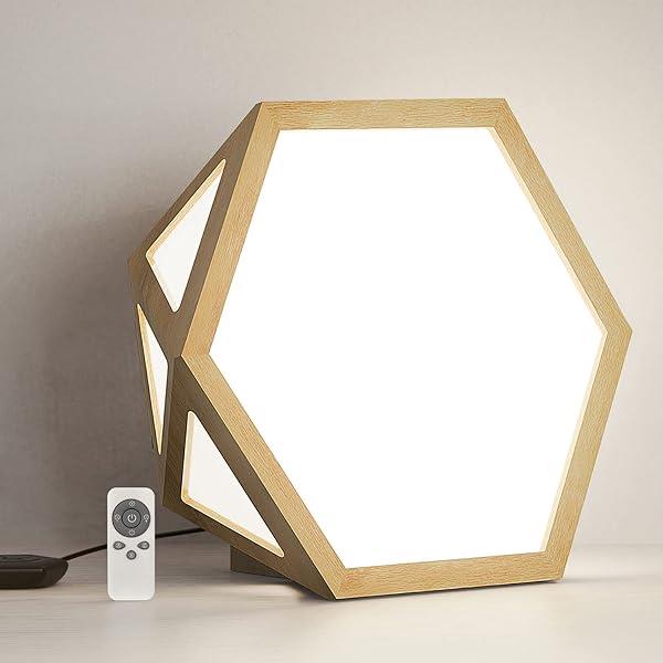 ALBINA 10000 Lux Wooden Large Daylight Lamp Desk, UV-Free Light Therapy Lamp Full Spectrum, Multi-Area Illumination Sunlight Simulation with 3 Colours Temperature and Timer and Radio Remote Control