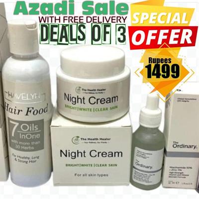 3in1 Azadi Deal Oil , Night Cream & Ordinary Serum