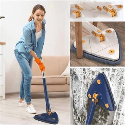 Twist n Squeeze Triangle Shape Extendable Microfiber Mop For Floor | Adjustable Triangular Cleaning Mop 