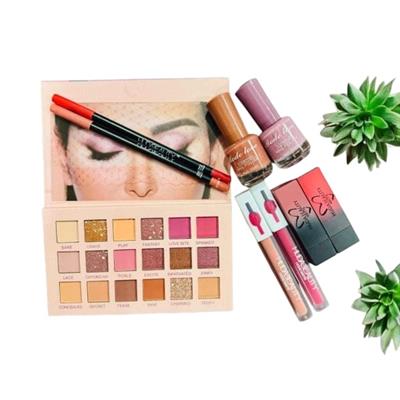 Huda Beauty Eye, Lip & Nails Makeup Deal - Complete Makeup Kit for Eyes, Lips & Nails