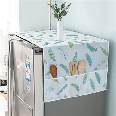 Fridge Dust Cover Refrigerator Dustproof Cover with 6 Pocket in size 50 by 20 inches Household Freezer