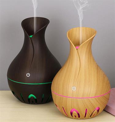 Vase Design USB Humidifier Wooden Pattern Plastic Silent Humidifier For Office