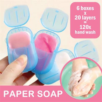 20Pcs Travel Hand-washing Soap Paper