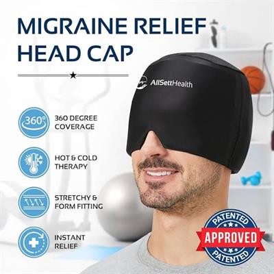 Headache and Migraine Relief Cap | Hot & Cold Therapy Cap | Headache Cap | Migraine Hat