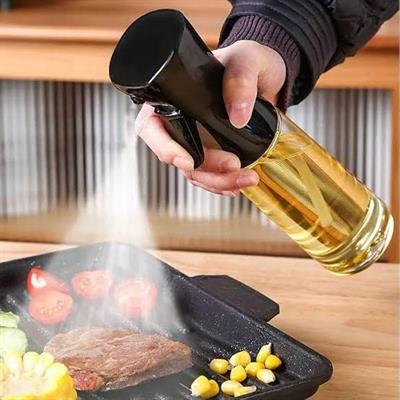 Olive Oil Sprayer for Cooking, 200 ml, Glass Oil Dispenser, Spray Bottle, Refillable Food Grade, Oil Vinegar, Spray Bottles for Kitchen, Air Fryer, Salad, Baking, Grilling, Roasting