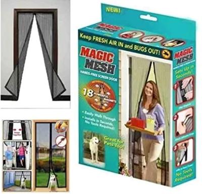 Magic Mesh Deluxe- Hands Free Magnetic Screen Door, Mesh Curtain Keeps Bugs Out, Pet & Kid Friendly