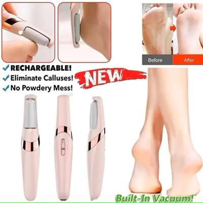 Electric Rechargeable Professional Callus & Dead Skin Remover, Portable Feet Care Scrubber for Cracked Heels & Dry Skin, Extra Grinding Heads for Easy Exfoliation