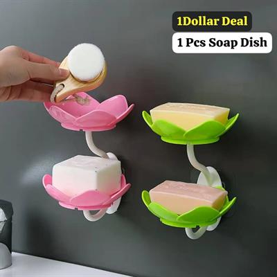 Wall Mounted Double Layer Flower Shaped Soap Holder 