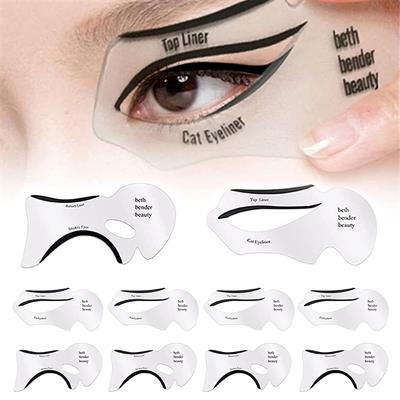 6Pcs Reusable Stencil DIY Drawing Guide Styling Shaping Stencils for Perfect Cat Eyeliner and Smoky Eyes