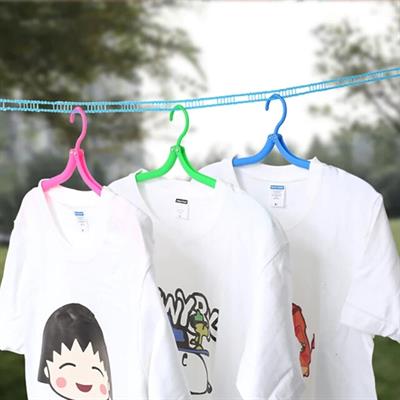 Clothes Hanging Rope Laundry Clothesline Nylon 5M - Fence Type Anti-Slip Windproof Cloth Drying Washing Line - Hang Hangers Directly - 5 Meters with Hooks - Select Number of Packs