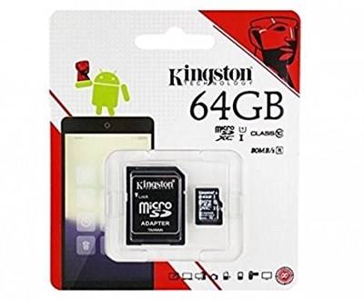 Kingston 64GB Class 10 Memory Card with Adapter (High Speed of 80 Mb/s)