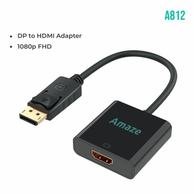 AMAZE DP TO HDMI Adapter, Converter, 1080P, A812 (Male to Female)