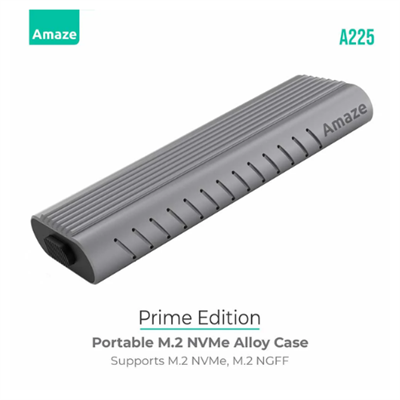 Amaze Prime Edition M.2 and NVME SSD Enclosure 10Gbps, Alumnum alloy design | A225