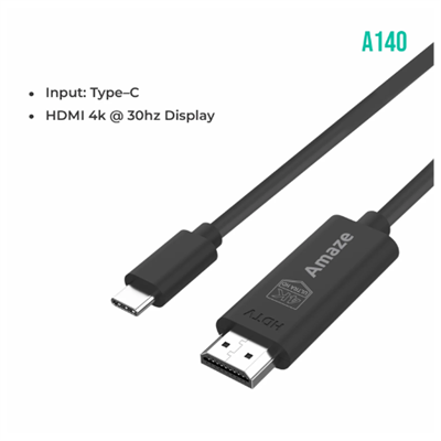 Amaze Type C to HDMI 4k Cable 1.8m length - compatible with all devices, A140