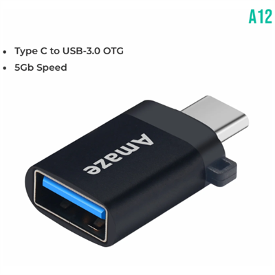 AMAZE Type C TO USB 3.0 Mini OTG Adapter, converter, A12, 5GBps, iPhone compatible