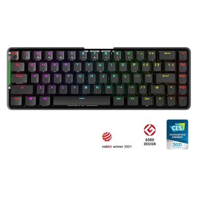 ASUS ROG Falchion Wireless 65% Mechanical Gaming Keyboard | 68 Keys, Aura Sync RGB, Extended Battery Life, Interactive Touch Panel, PBT Keycaps, Cherry MX Red Switches, Keyboard Cover Case