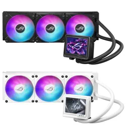 ASUS ROG Ryujin III 360 ARGB Extreme All-in-One Liquid CPU Cooler with 3.5-inch Full-Color LCD, Magnetic Daisy-Chainable ROG Fans, Embedded VRM Fan, Black and White Editions