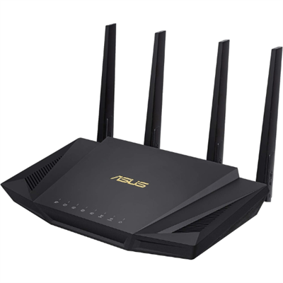 ASUS RT-AX58U AX3000 Dual Band WiFi 6 (802.11ax) Router supporting MU-MIMO and OFDMA technology, with AiProtection Pro network security powered by Trend Micro™, compatible with ASUS AiMesh WiFi system