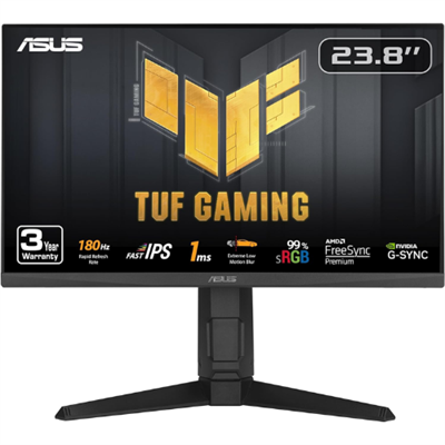 ASUS TUF Gaming 24” (23.8” viewable) 1080P Monitor (VG249QL3A) - Full HD, 180Hz, 1ms, Fast IPS, ELMB, FreeSync Premium, G-SYNC Compatible, Speakers, DisplayPort, Height Adjustable