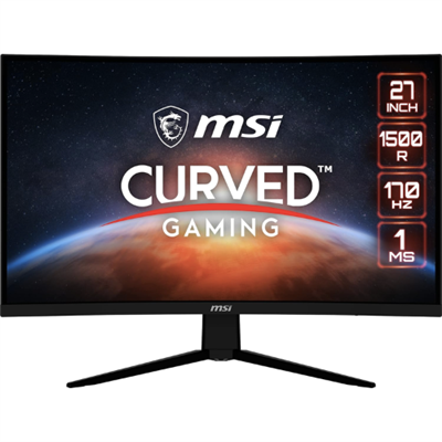 MSI G273CQ, 27"  Curved Gaming Monitor, 2560 x 1440 (QHD), VA, 170Hz, FreeSync Premium, HDR Ready, HDMI, Displayport, Tilt, Black